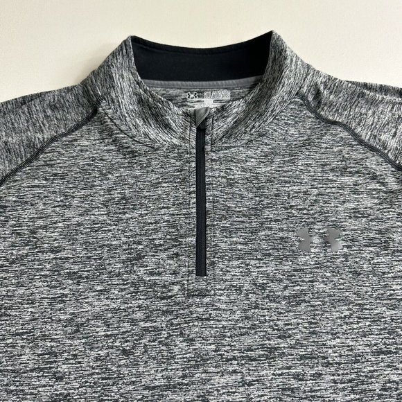 UNDER ARMOUR HEATGEAR ACTIVEWEAR LONG SLEEVE 1/4 ZIP GRAY SHIRT MENS SIZE 2XL - Picture 5 of 8